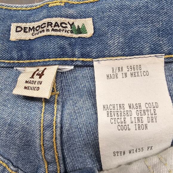 Democracy Vintage Beaded Jeans Women Size 14 Blue Y2K Cottage Boho Western Indie - Picture 13 of 13